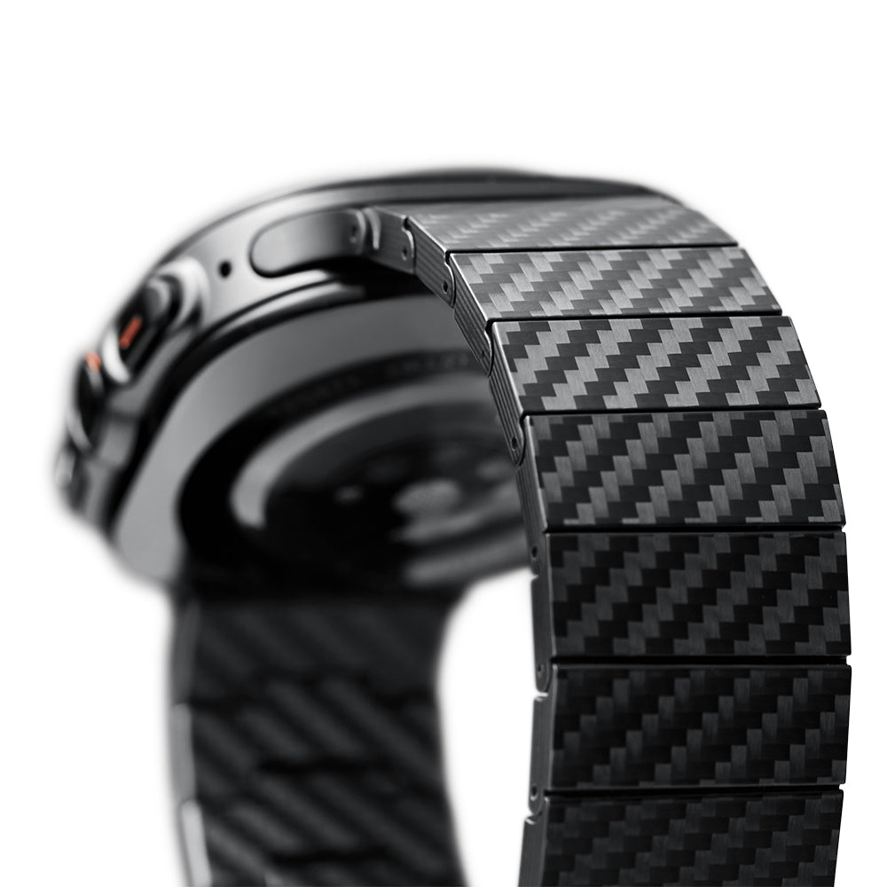 Pitaka Modern Serisi Samsung Galaxy Watch Ultra 47mm Karbon Fiber Black-Grey Twill Kordon Pitaka Modern Serisi Samsung Galaxy Watch Ultra 47mm Karbon Fiber Black-Grey Twill Kordon
